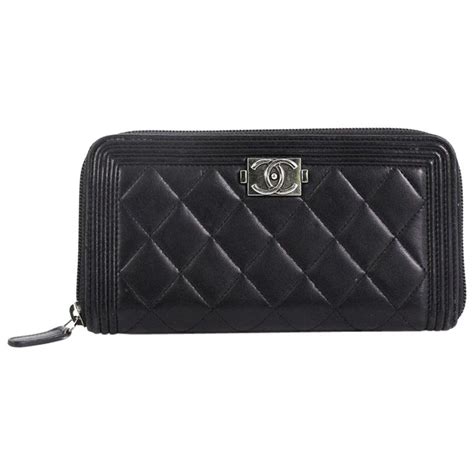 chanel le boy zip wallet|chanel boy zip around wallet.